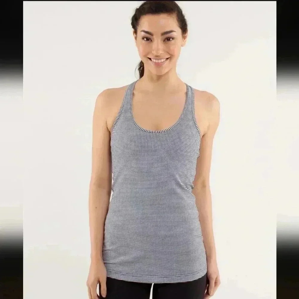 Lululemon Cool Racerback *Gingham Inkwell